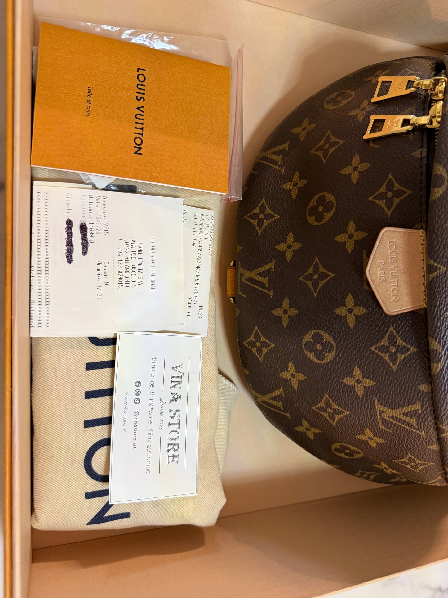 Louis Viutton Bumbag MM Monogram Gold Hardware