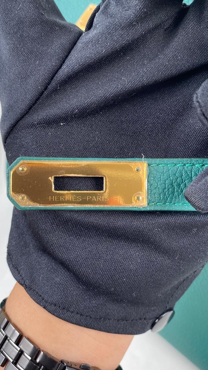 Hermes Kelly 35 Vert Ventigo Togo Gold Hardware