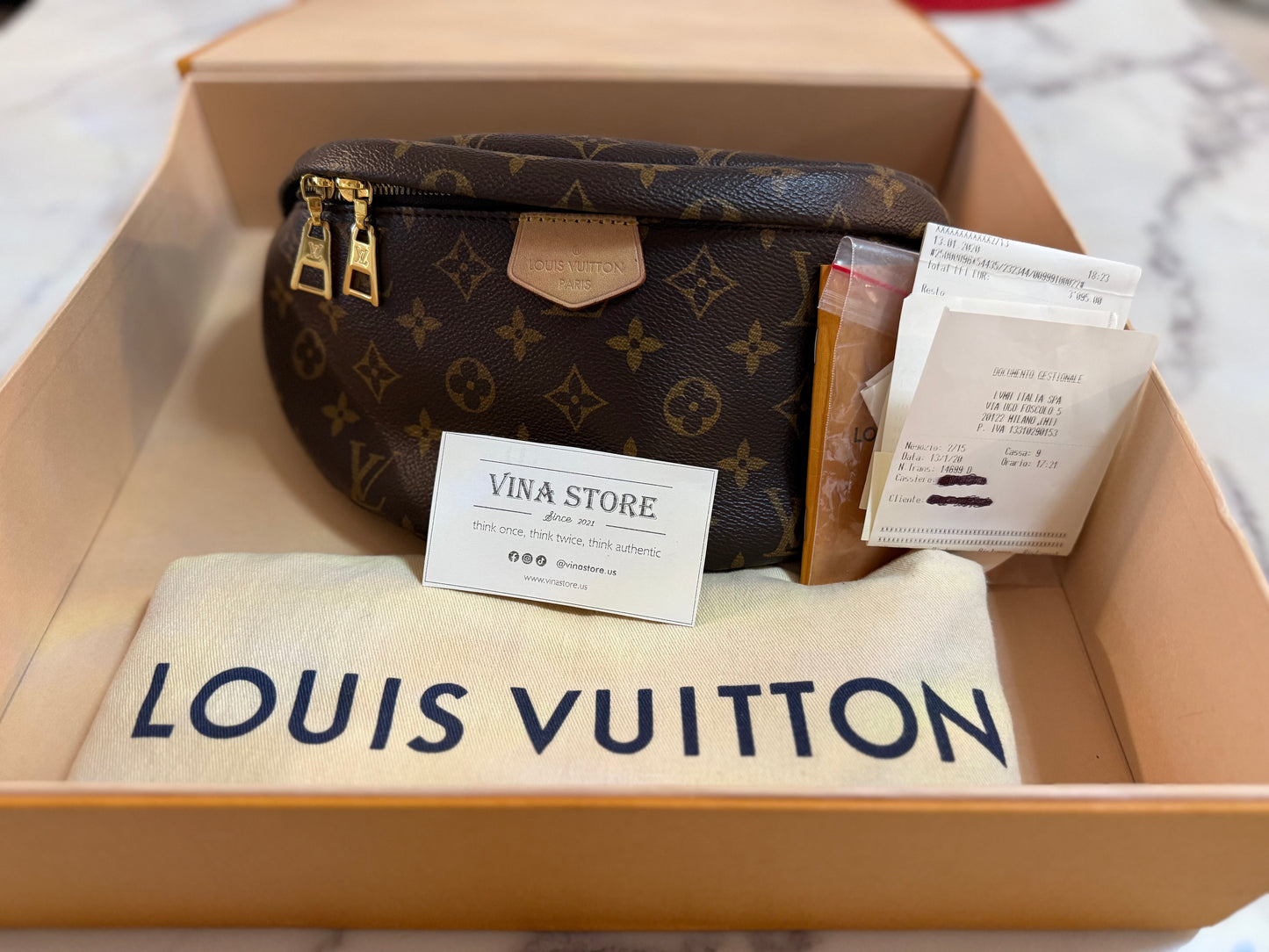 Louis Viutton Bumbag MM Monogram Gold Hardware