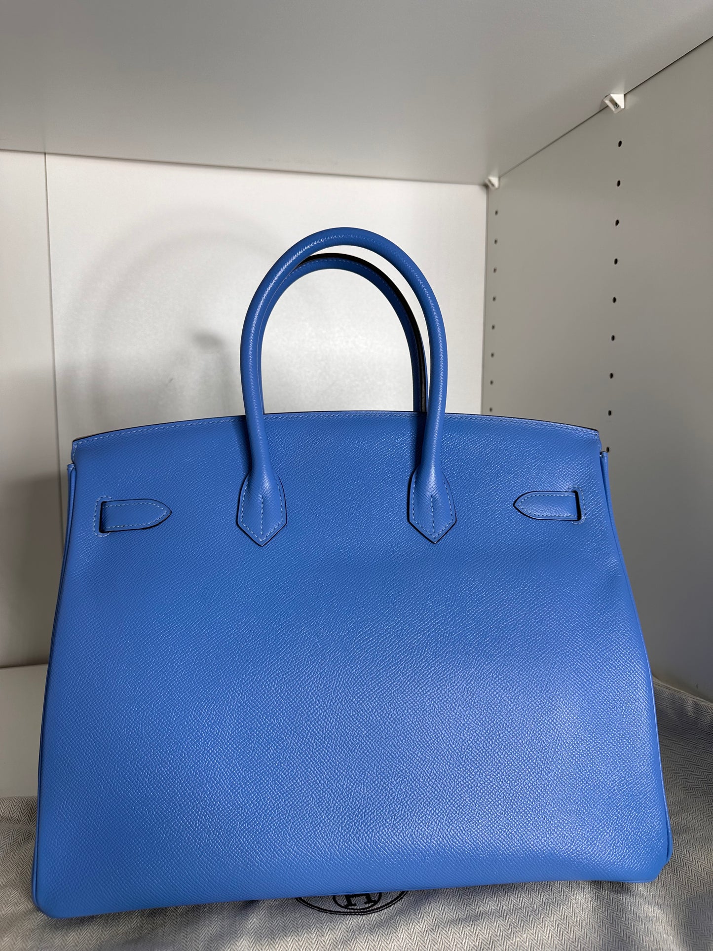 Birkin 35 Blue Paradise Gold Hardware