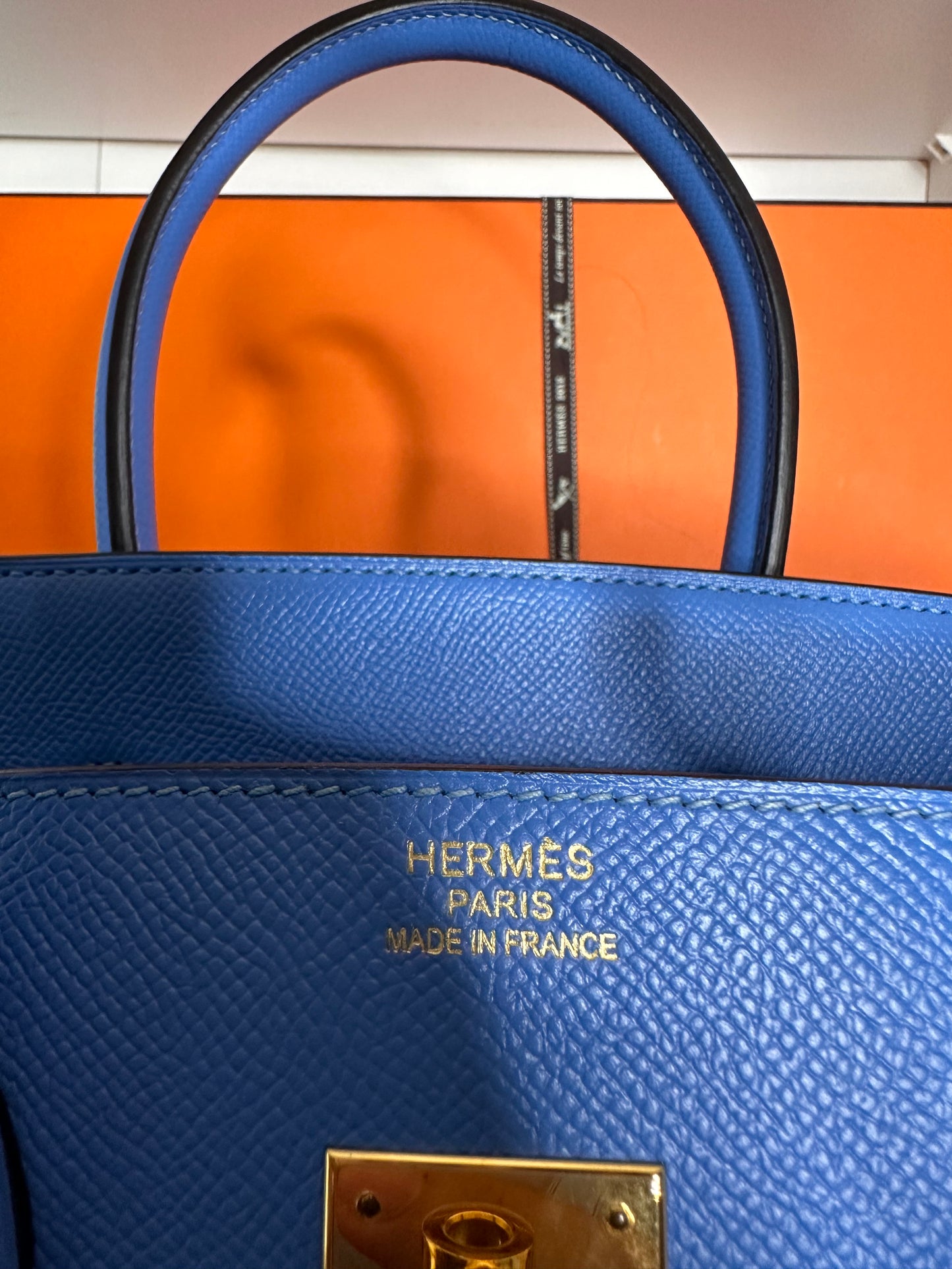 Birkin 35 Blue Paradise Gold Hardware